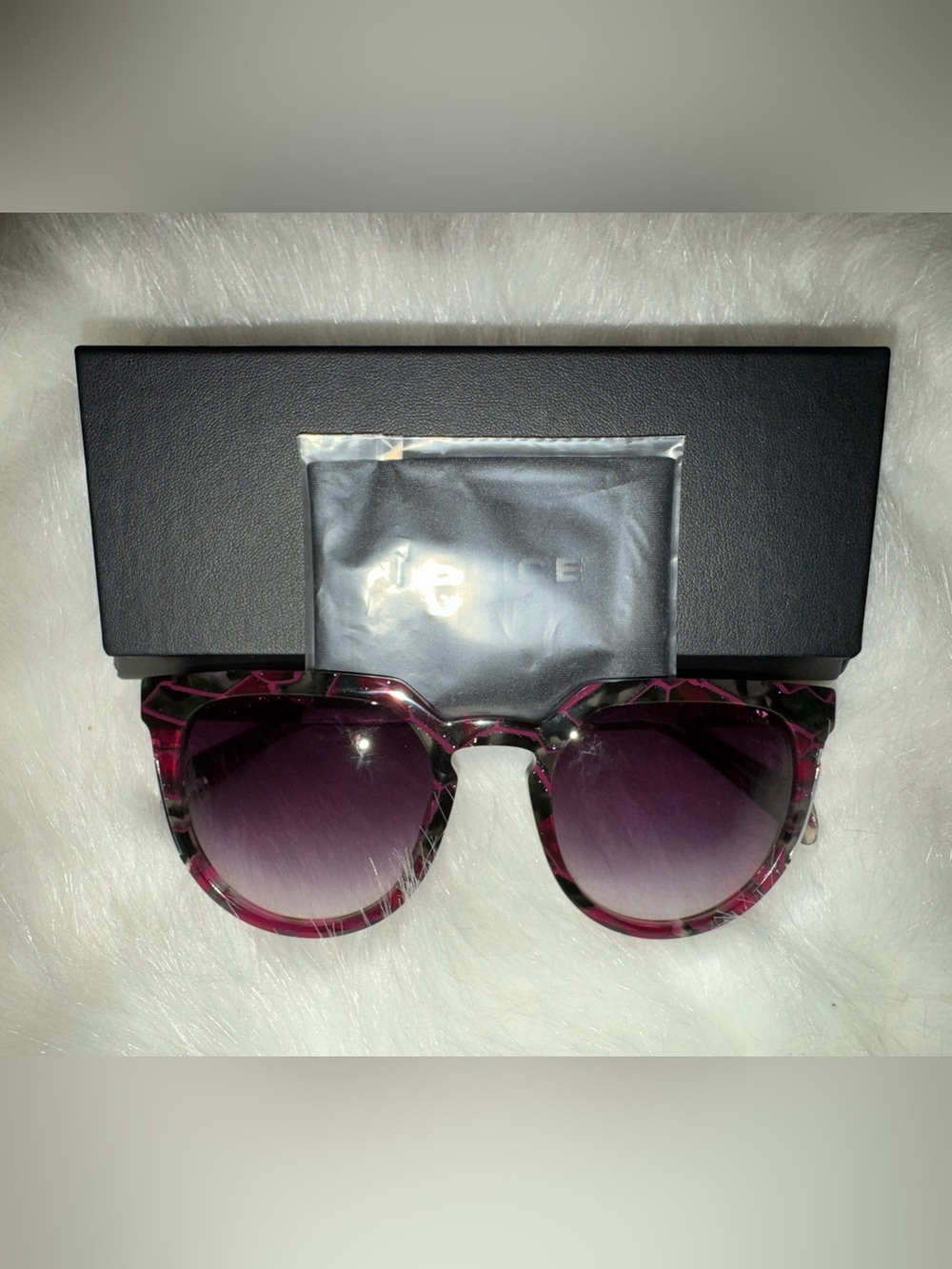 Police Women's Purple Tortoiseshell Sunglasses with Gradient Lenses